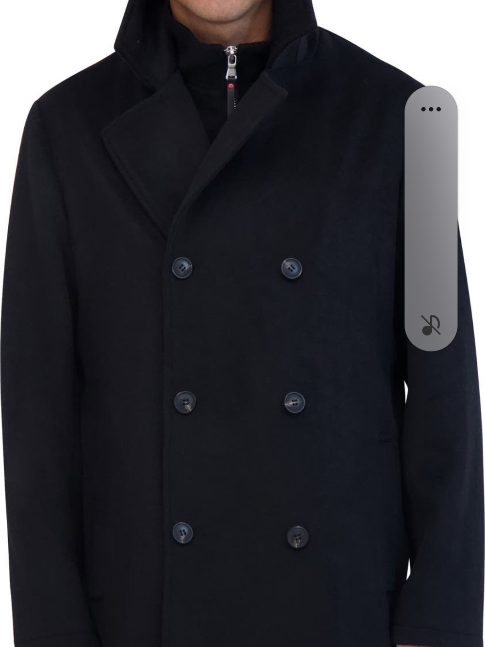 Robert Graham Black Double-Breasted Peacoat